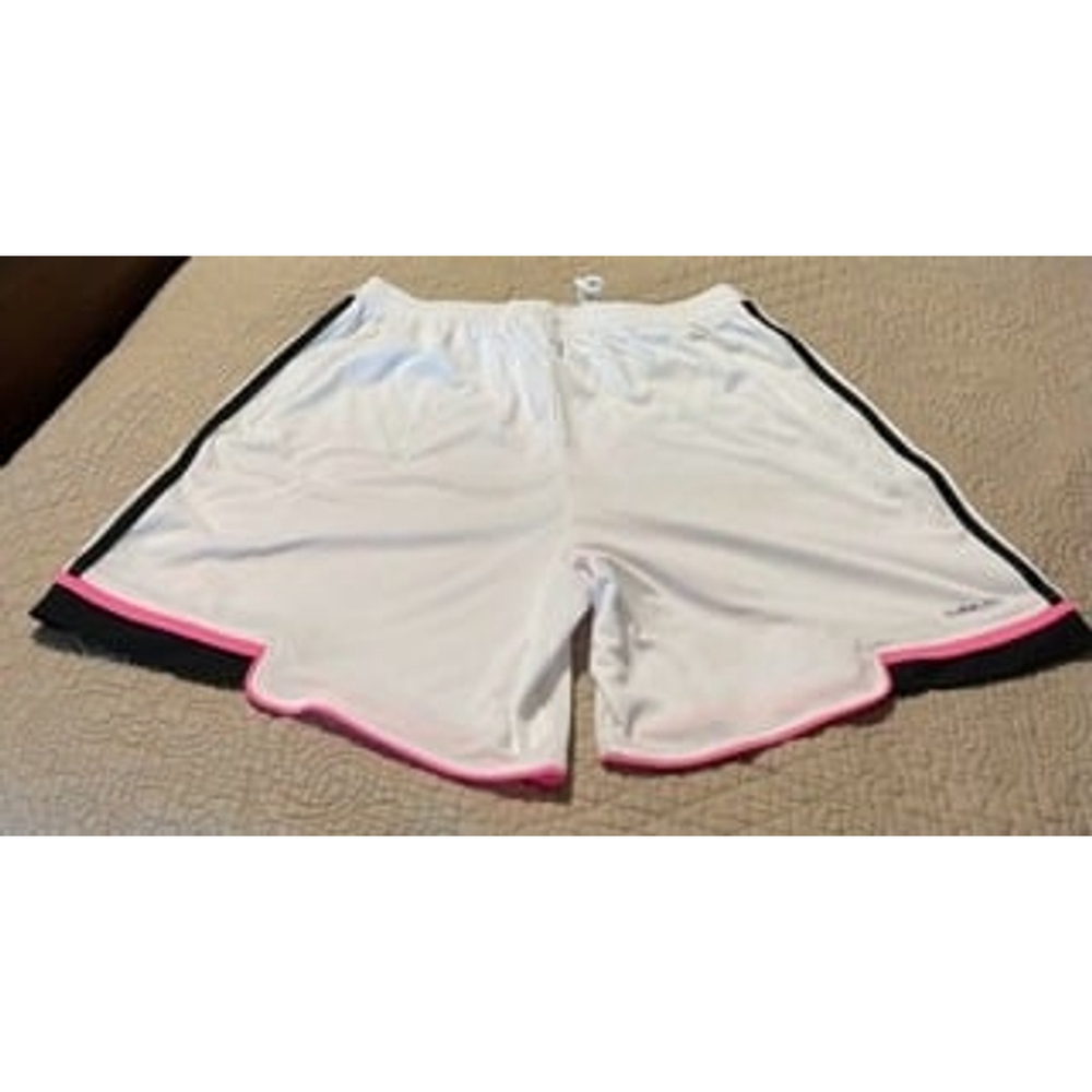 Addas Shorts size Large white with pink trim longer length - Picture 2 of 2